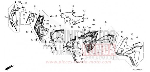 MITTLERER WINDLAUF (CRF1100A2/A4/AL2/AL4/D2/D4/DL2/DL4) CRF1100D2N de 2022